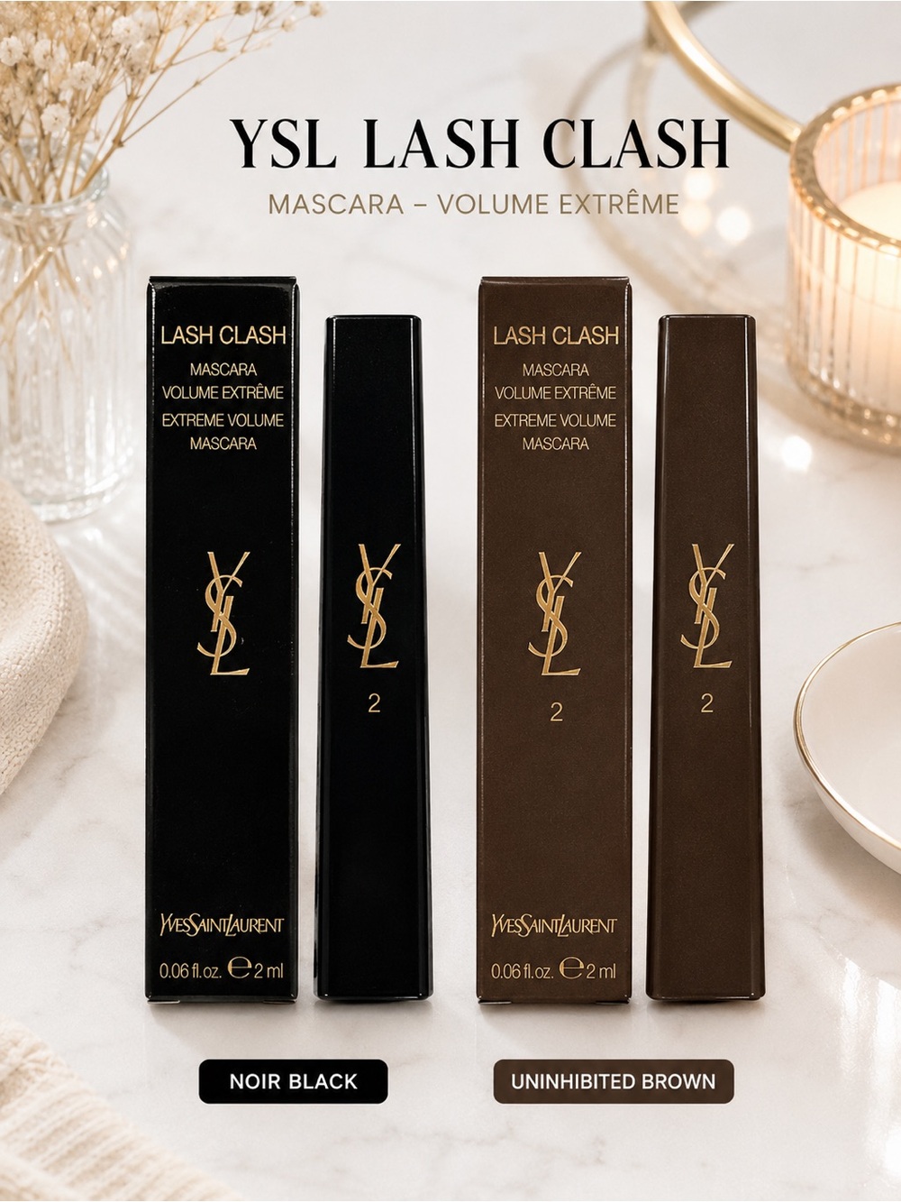 Yves Saint Laurent Lash Clash Mascara👁️you pick👁️Noir Black or Uninhibited Brown